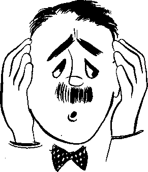 man holding ears